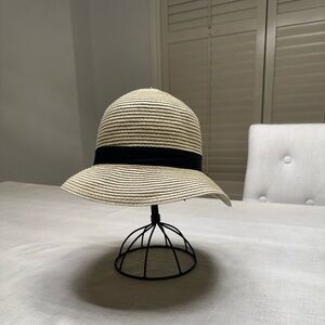Elegant Cream Sun Hat with Black Band